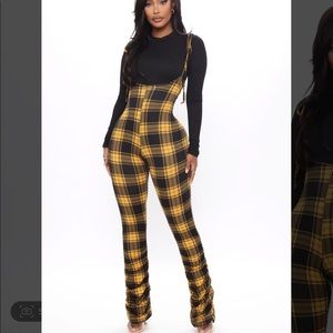 Brand New Fashion Nova School Girl Plaid Jumpsuit Set